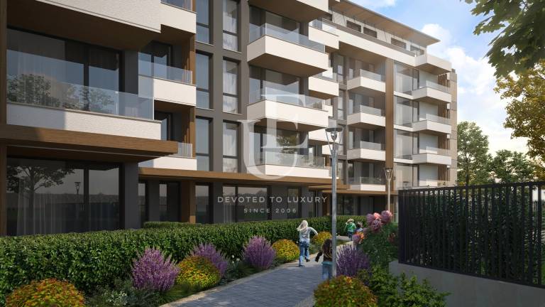 Apartment with a yard for sale in a new boutique building