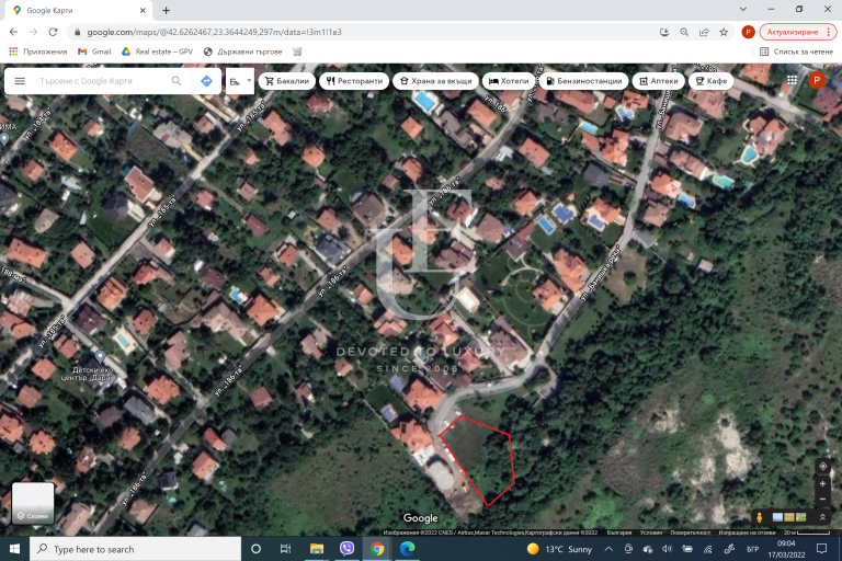 Exclusive plot for sale close to American College of Sofia