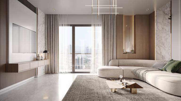 Modern one-bedroom apartment for sale in a new building in Dubai
