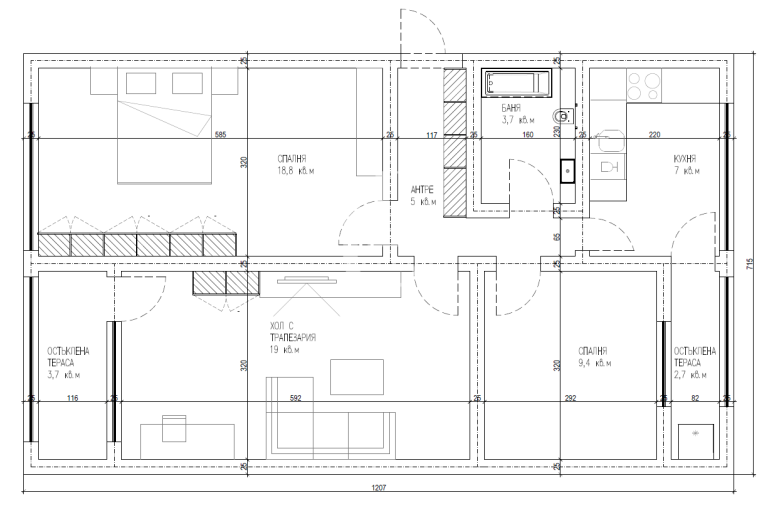 Уютен и светъл тристаен апартамент в кв. Стрелбище