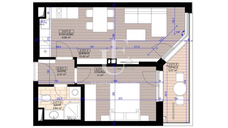 One-Bedroom apartment in a new residential building